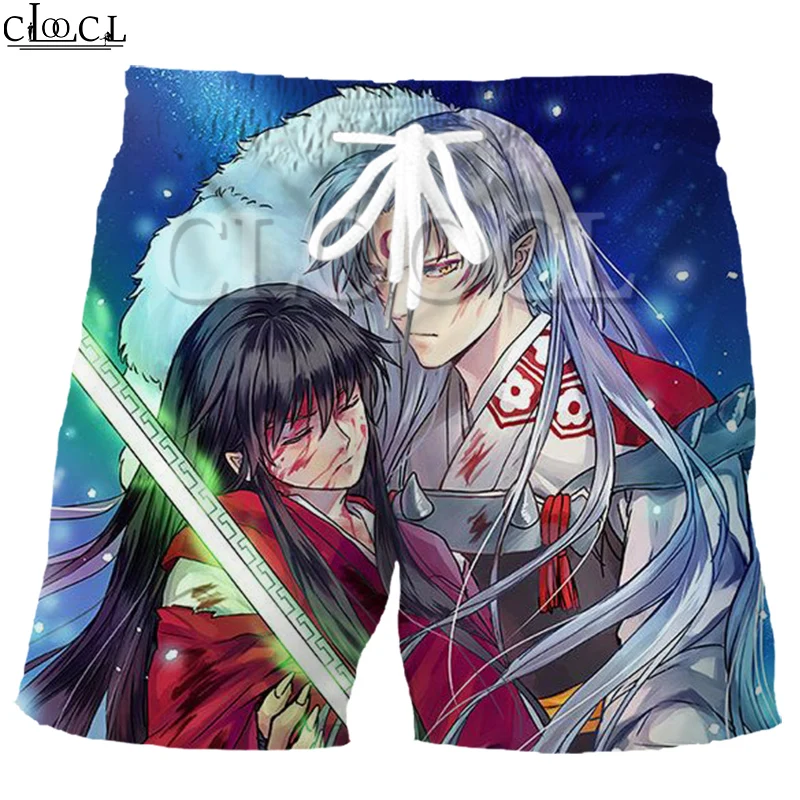 

CLOOCL Japanese Anime Inuyasha Men Shorts 3D Print Large Size Elastic Fashion Wild Summer Harajuku Leisure Beach Pants