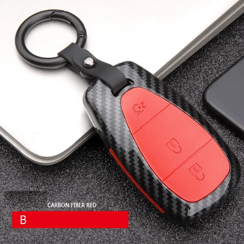 Автомобильный Стайлинг ABS углеродное волокно Дистанционный смарт ключ чехол для