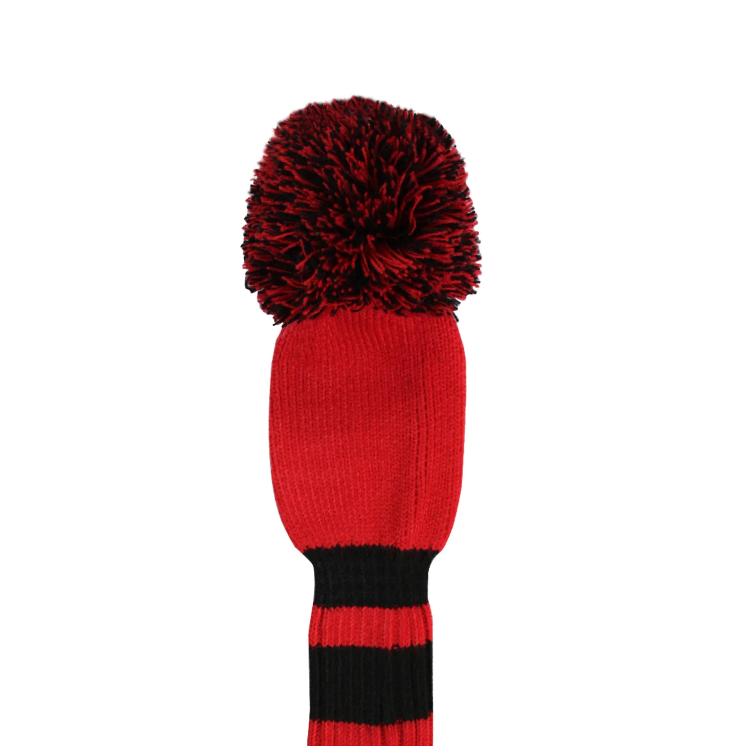 Вязаный головной убор красного цвета в черную большую полоску для гольфа набор