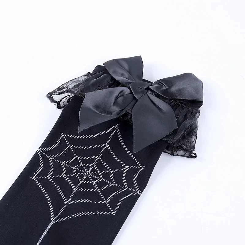

Fashion Spider With Net Print Stockings Velvet Thigh High Stockings for Women One Size LL@17