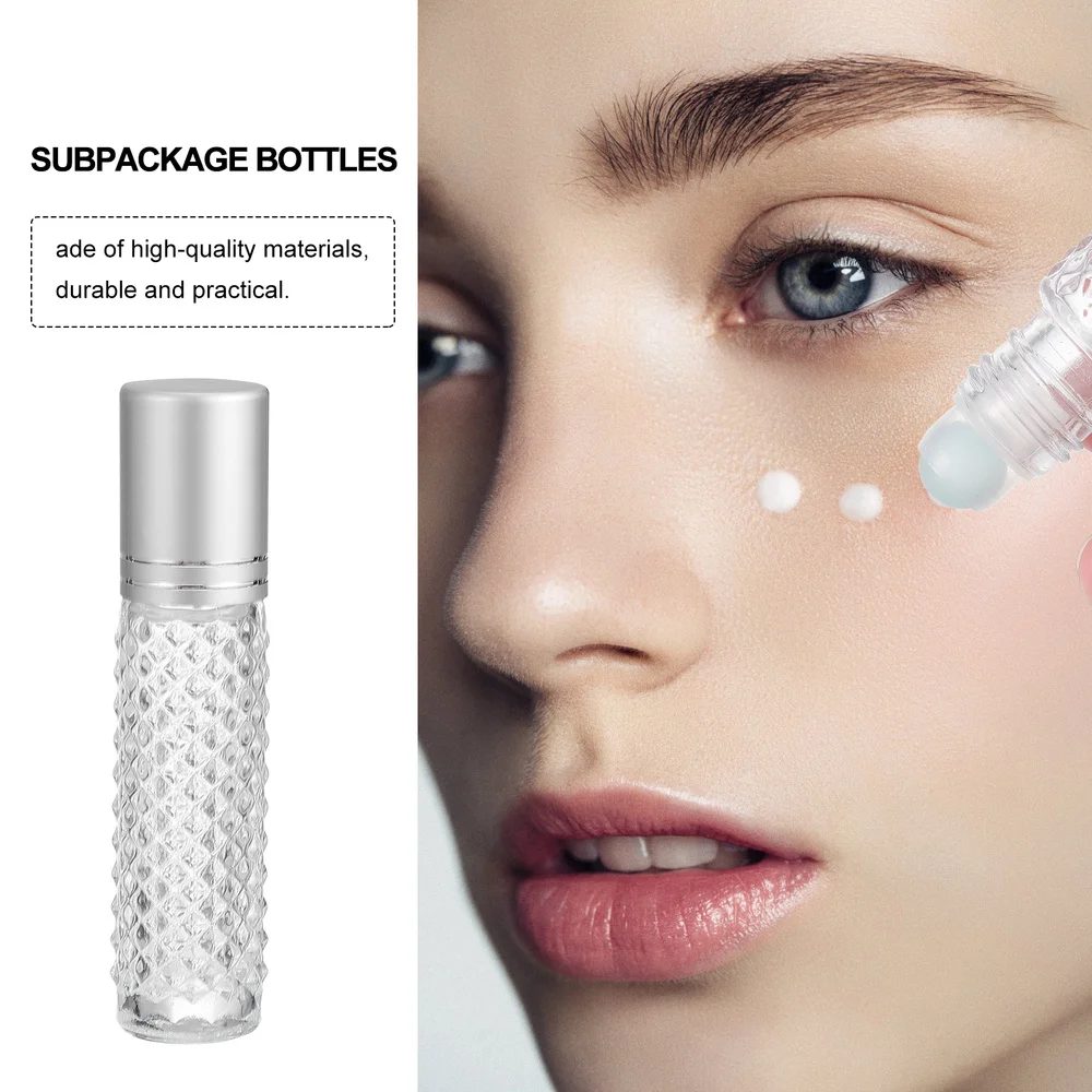 

8Pcs Essential Oil Roll-on Bottles Glass Anti-slip Container Roller Bottles