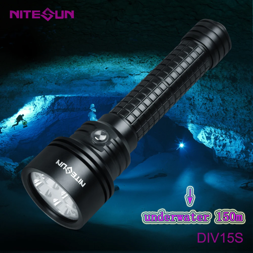 Вссветильник для подводного плавания NITESUN DIV15S 4 * CREE V3 светодиодная макс. 3800 люмен