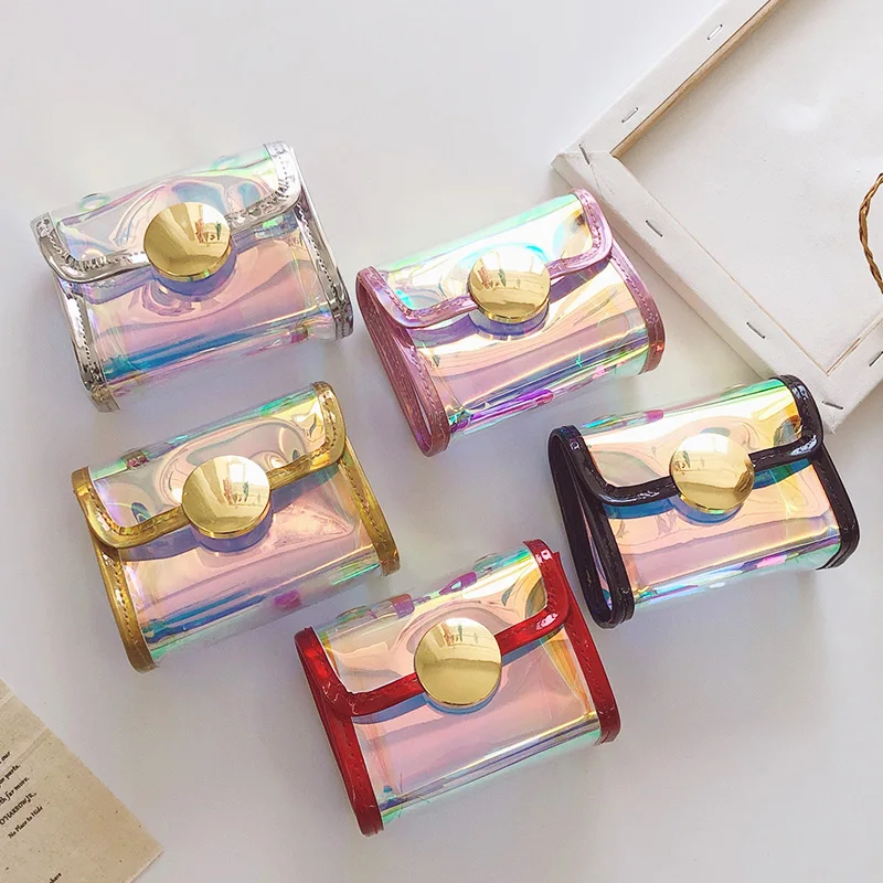 Мини сумка на плечо с лазерным рисунком Модный квадратный мессенджер из ПВХ