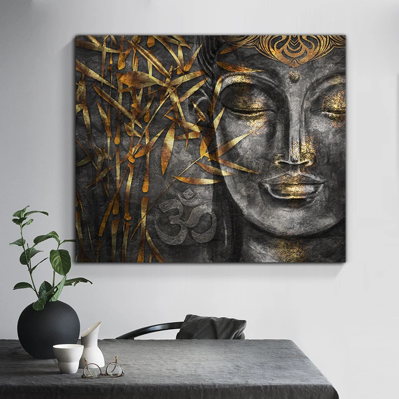 

Abstract Buddhism Posters and Prints Wall Art Canvas Painting Buddhist Mood Pictures for Living Room Home Buddha Decoration