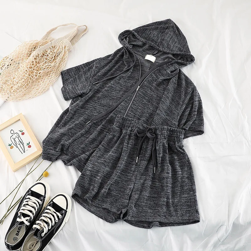 

Женский свободный костюм из 2 предметов, повседневный Однотонный пуловер с капюшоном и широкие брюки с высокой талией, модель 2020 года