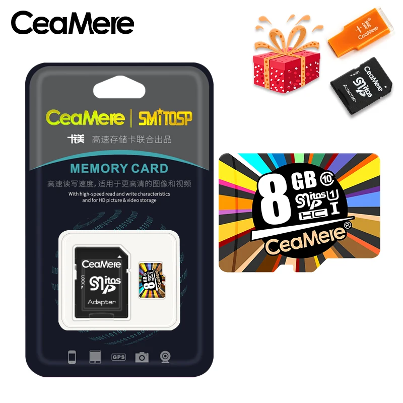 8GB class 6 CeaMere карта памяти 256 ГБ 128 Гб 64 Гб U3 UHS-3 32 ГБ Micro sd карта класс 10 UHS-1 флэш-карта памяти Microsd TF/sd карта s для планшета - Емкость: 8GB class 6