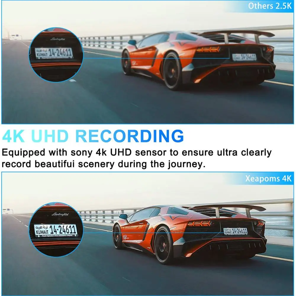 Автомобильный двойной видеорегистратор 4K GPS 12 ''сенсорный зеркальная камера