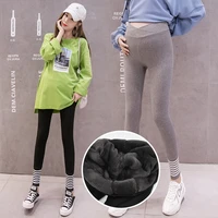 2021 winter maternity leggings winter velvet pants for pregnant women warm clothes thickening pregnancy trousers mother clothing