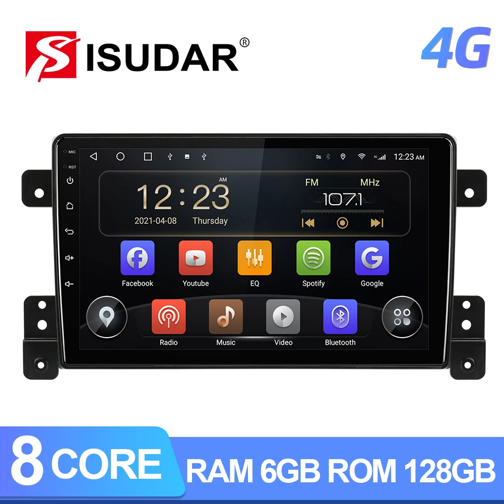 

ISUDAR T72 QLED Android 10 Car Radio For Suzuki Grand Vitara 3 2005 2006-2015 GPS Multimedia 8 Core RAM 6G 4G Carplay No 2din