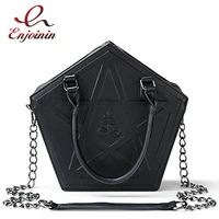 pentagram punk darkness gothic shoulder bag womens purses and handbag girls black crossbody bag 2021 chain bag high quality