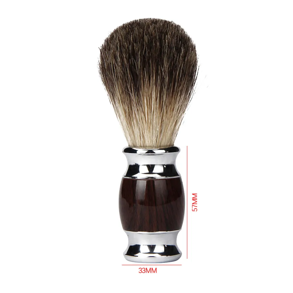 Qshave, Мужская щетка для бритья из чистого барсука, дерево,, для бритвы, безопасная, прямая, Классическая, безопасная бритва, деревянная, для бритья, Мужская щетка