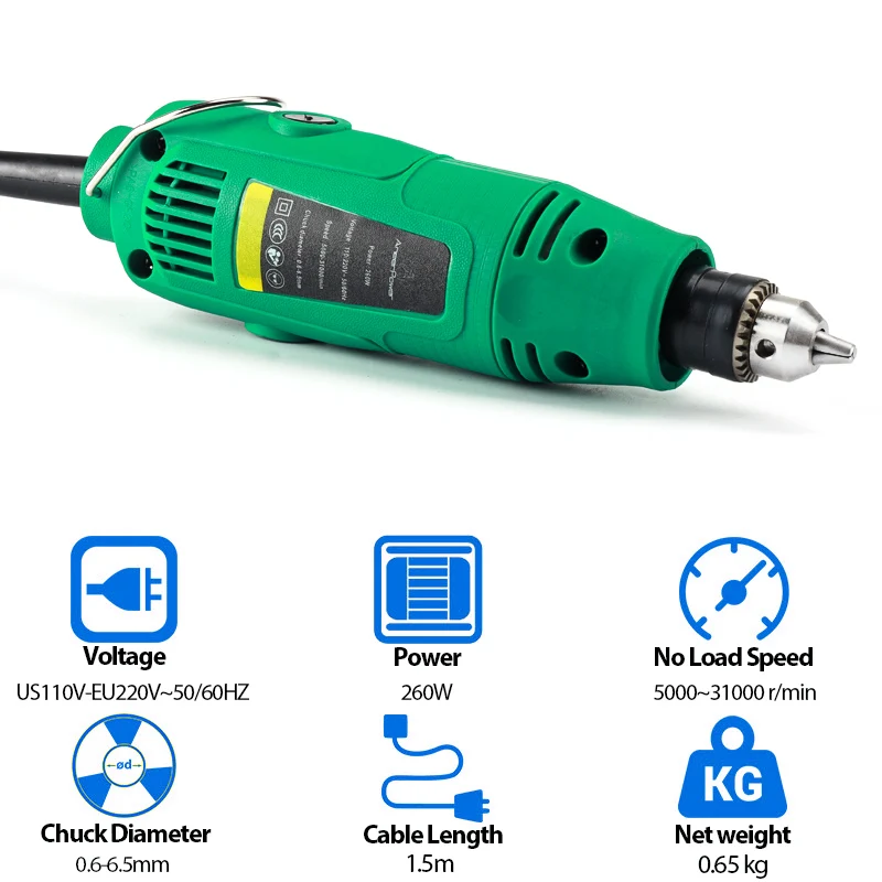 260W Style Mini DIY Electric Drill Engraver 5 Position Variable Speed For Dremel Rotary Tools Cutting Grinder Etc | Инструменты