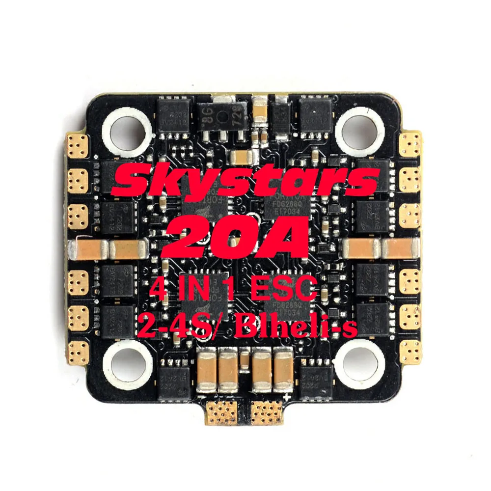 Skystars 20A 4 в 1 2 4S BLHeli_S/Dshot 600 ESC электронный контроллер скорости для радиоуправляемых