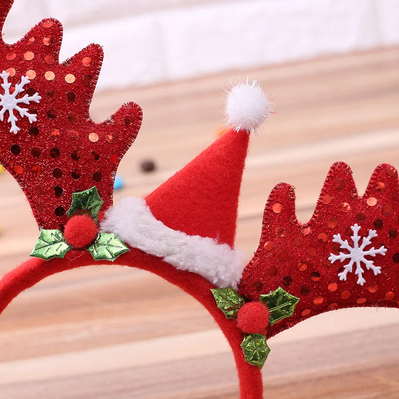 Рождественские украшения эльф Дед Мороз снеговик Детская головная повязка для