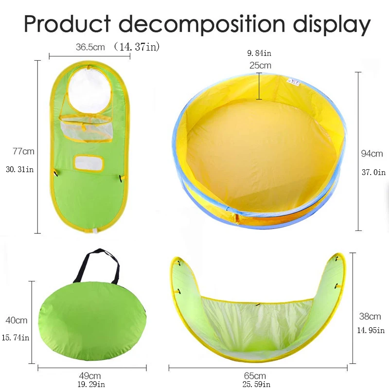 Foldable Tent Sunshelter Swimming Pool For Children accessories Kinds Babies Baby Pools Removable Bath Play Water | Мать и ребенок
