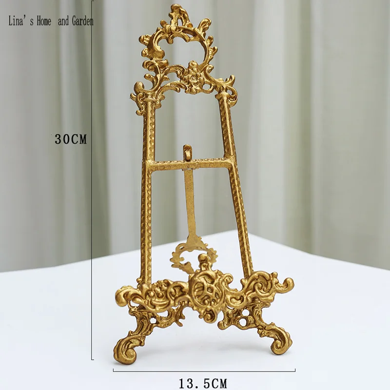 

royal style carving antique gold metal book stand