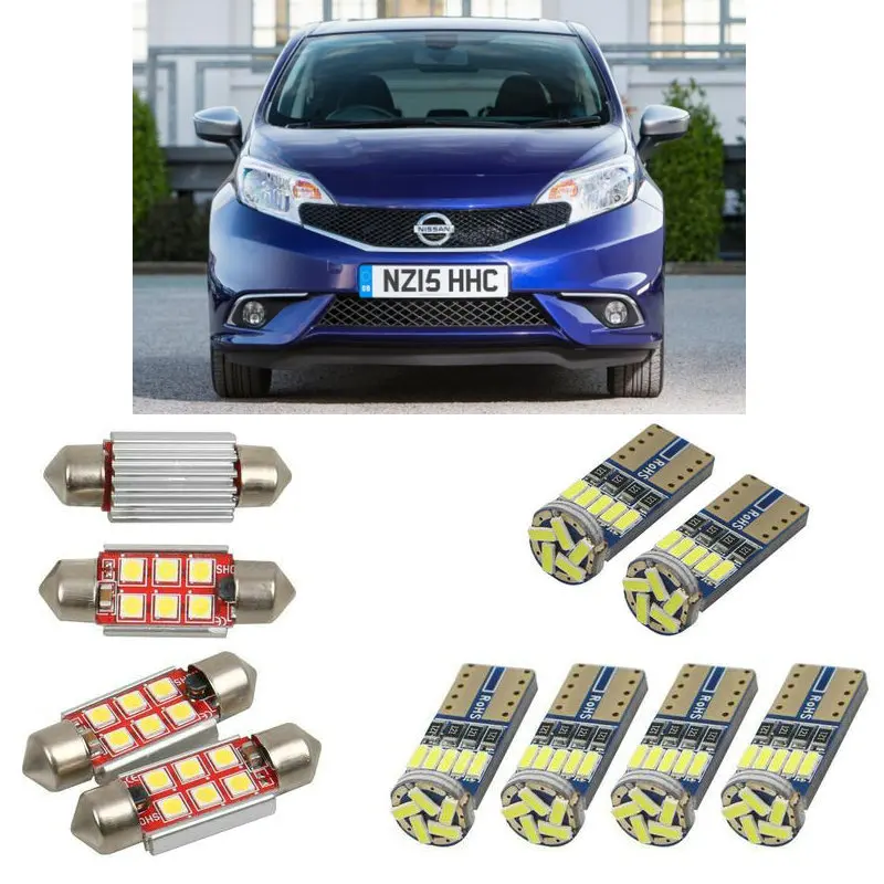 

8 шт., автомобисветильник светодиодные лампы для Nissan note e12