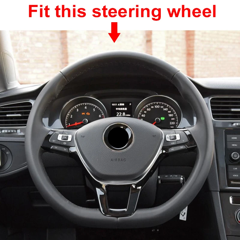 DERMAY D Shape чехол рулевого колеса автомобиля для VW Jetta 6 2017 2019 Golf 7 Scirocco Bettle 2012 Tiguan 2020