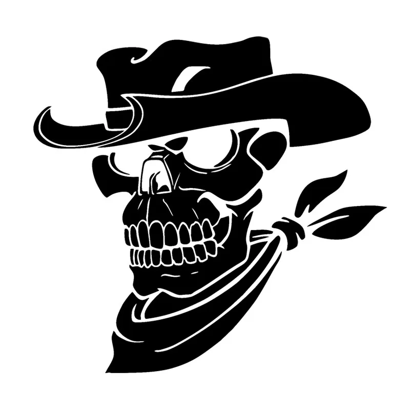 

car sticker Fashion Mysterious Hat SKULL Cover Scratchse Funny Decal Window Motorcycle Sunscreen Decorative PVC 16*15cm