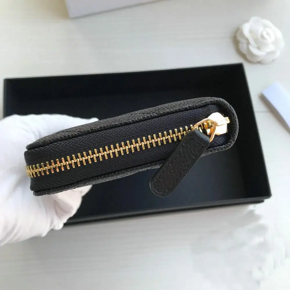 Высококачественный дизайнерский кошелек c из натуральной кожи икры Черный