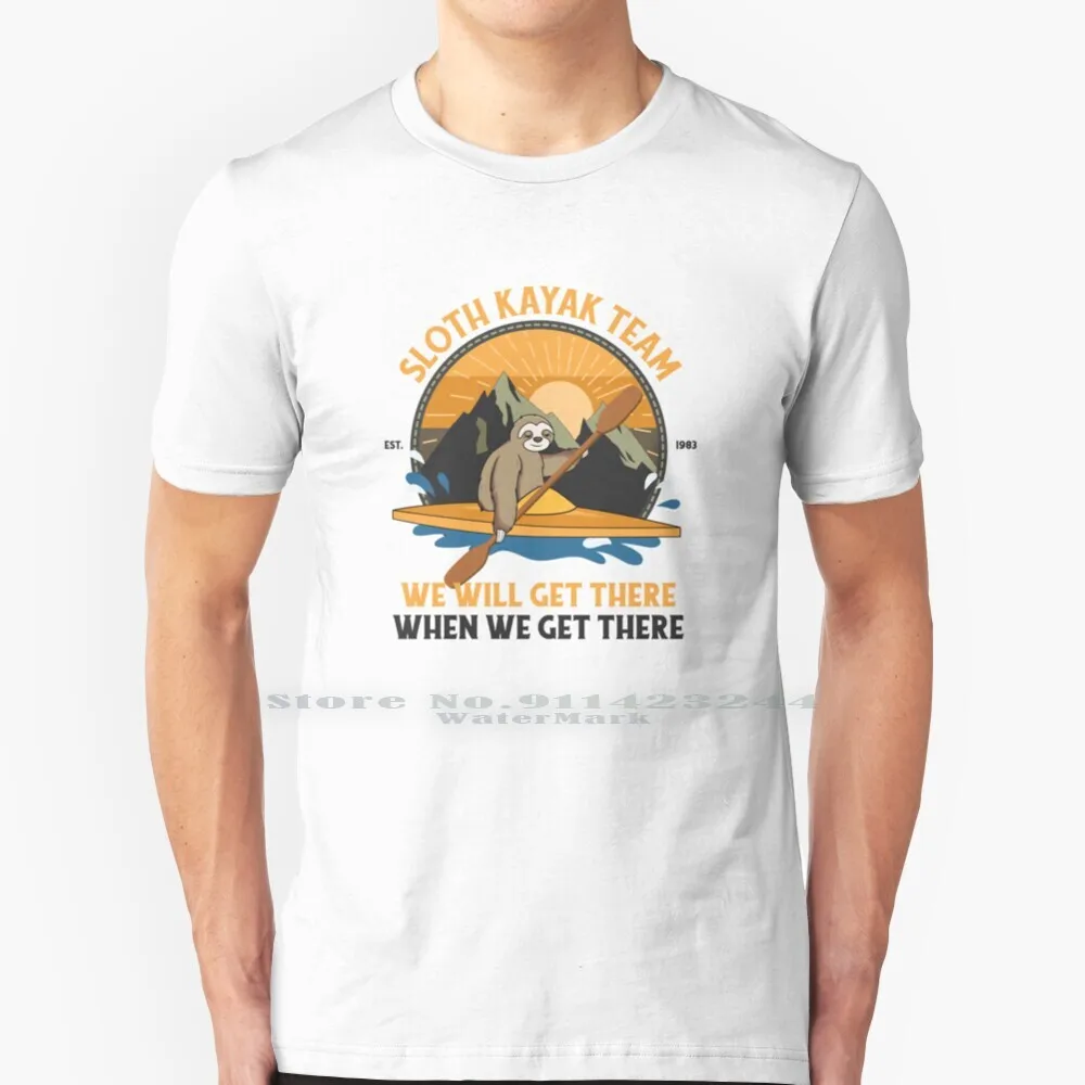 Ленивец каякинга каяк команда футболка 100% чистый хлопок походная мы поможем там