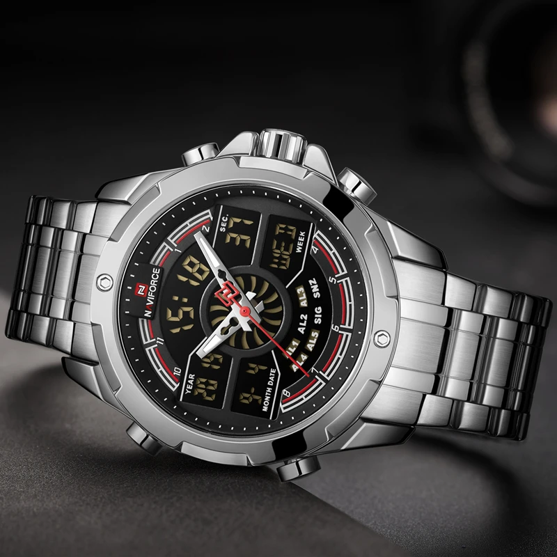 Часы наручные NAVIFORCE Мужские кварцевые брендовые Роскошные спортивные аналоговые