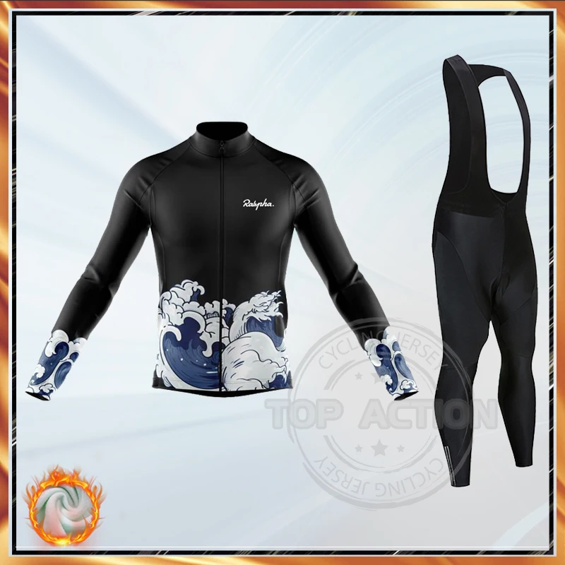 

Winter Thermal Fleece Cycling Jersey Set Long Sleeve 2021 RALVPHA Newest Cycling Mountian Bicycle Cycling Clothing Suits Bicycle