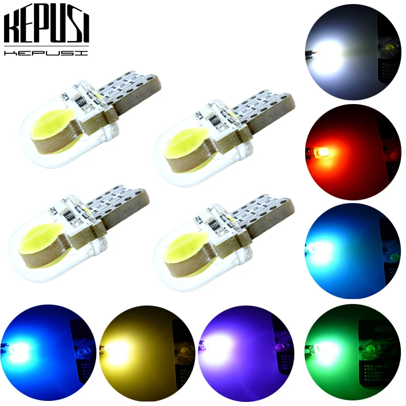 4 шт. Автомобильные светодиодные лампы T10 194 W5W 168 COB 8 SMD|Сигнальная лампа| |