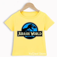 jurassic parkworld tshirt childrens dinosaur animal print graphic t shirts summer boys clothes yellow t shirt kids teens tops
