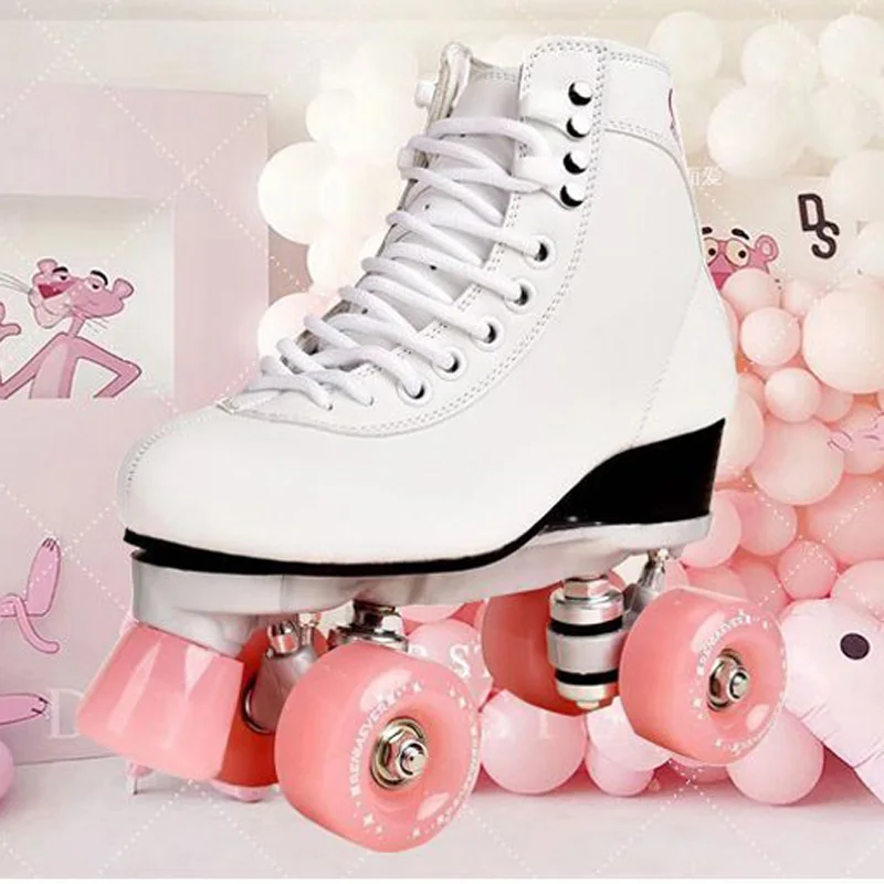 New Style Adult Double-row Roller Skates Four-Wheel Skates Adult Men and Women Outdoor Skates Shoes Free Shipping