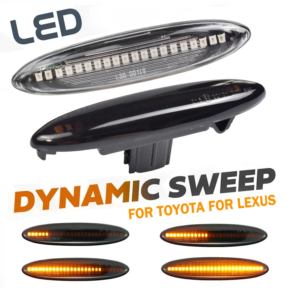 

Светодиодный динамический боковой указатель поворота для Toyota Camry Crown Highlander Kluger GSU Soarer UZZ40 Lexus IS350