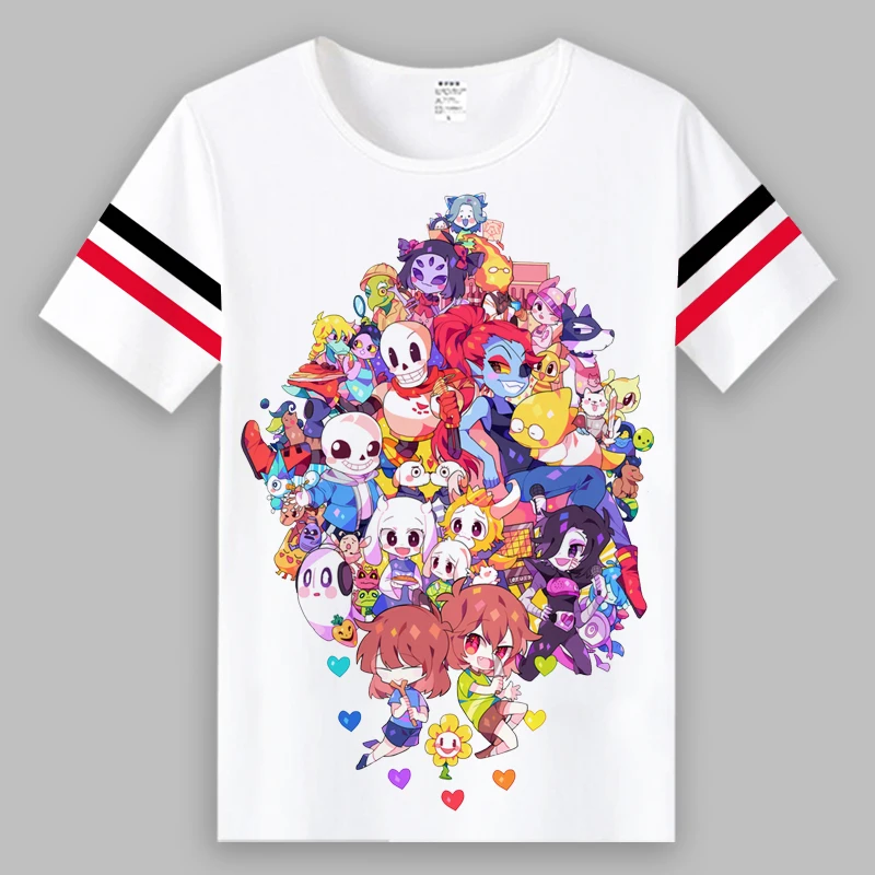 Футболка для косплея Undertale летняя повседневная футболка с принтом скелета Sans Frisk