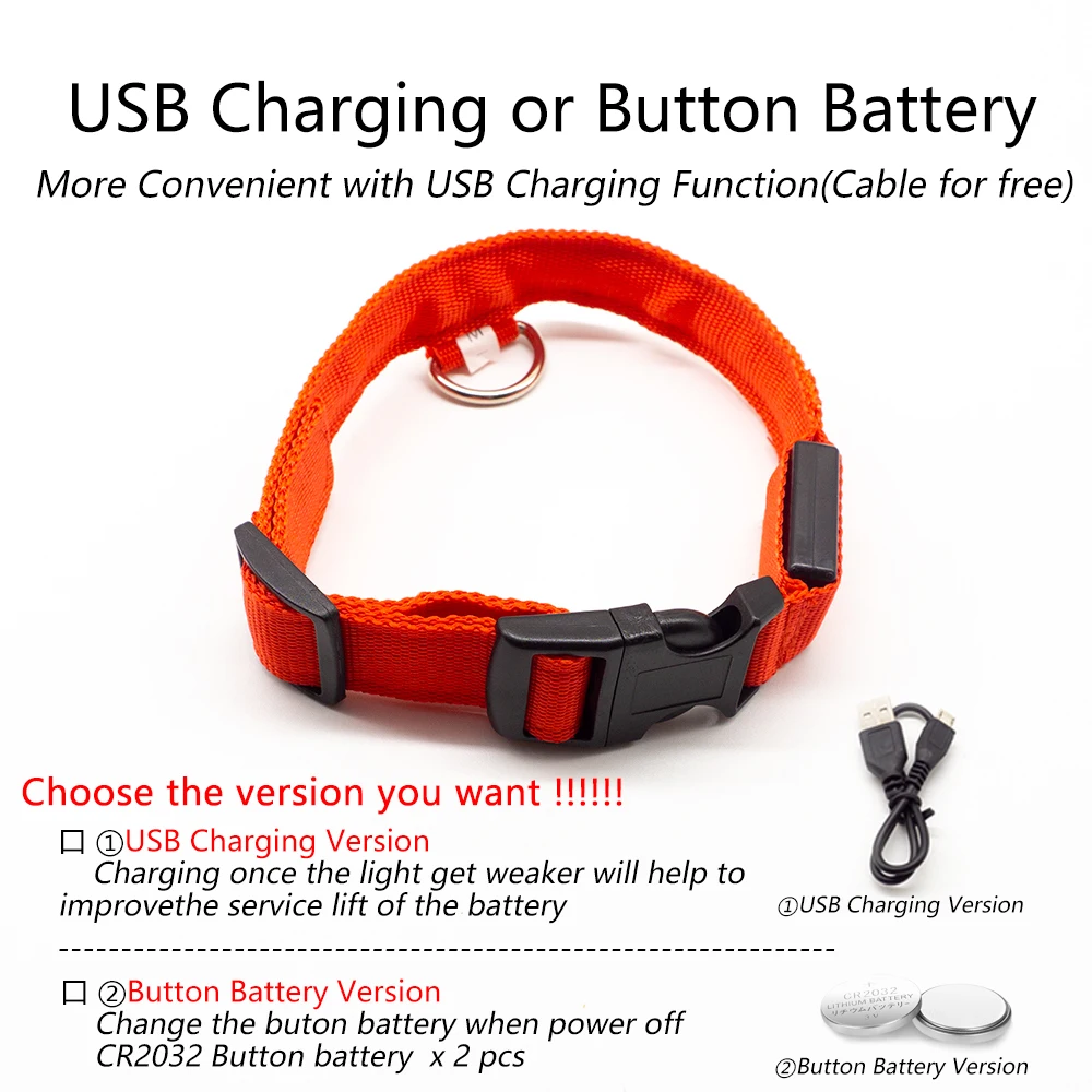 Ładowanie USB/bateria zastępcza ledowa obroża dla psa Anti-Lost obroża dla psów szczenięta obroże dla psów prowadzi Led dostarcza produkty dla zwierzaka domowego 4 Ładowanie USB/bateria zastępcza ledowa obroża dla psa Anti-Lost obroża dla psów szczenięta obroże dla psów prowadzi Led dostarcza produkty dla zwierzaka domowego 4