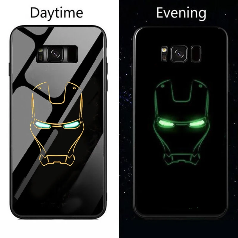Чудо-яд чехол в виде светящегося стекла для samsung Galaxy S10 S9 S8 PLUS Мстители задняя крышка для Galaxy Note 10 Pro 9 8 чехол для телефона