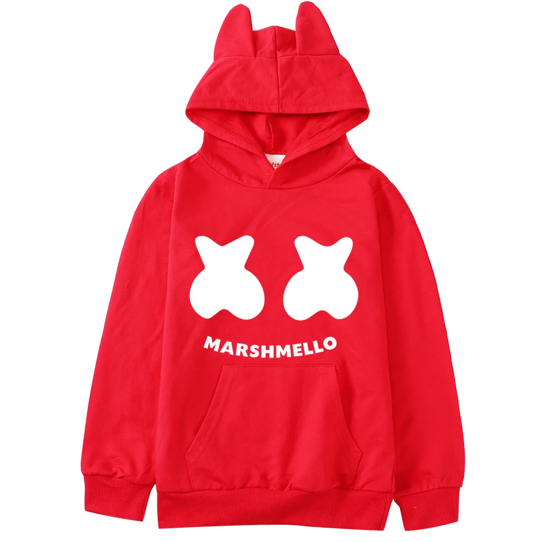 DJ Marshmello логотип лица одежда с кошачьими ушками для мальчиков повседневные