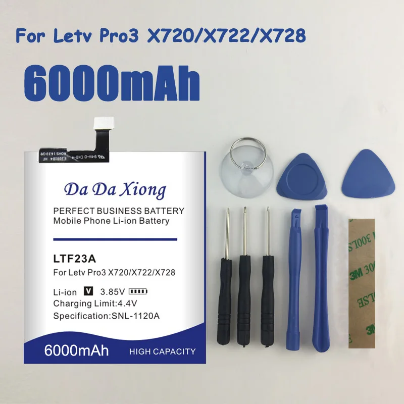 Аккумулятор DaDaXiong LTF23A 6000 мАч для Letv LeEco Le Pro 3 X720 X722 X728 сменный