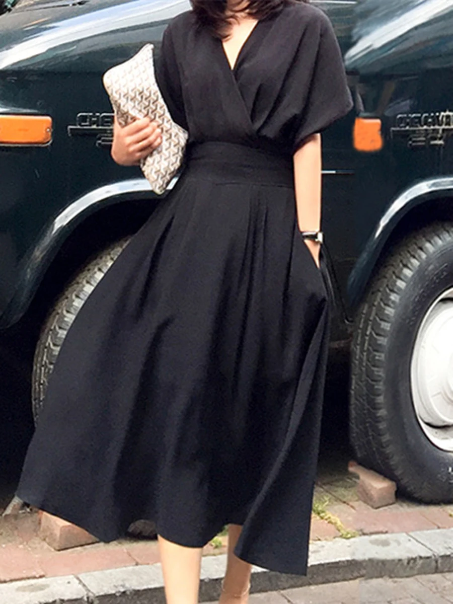 Летнее повседневное сексуальное элегантное корейское офисное винтажное женское