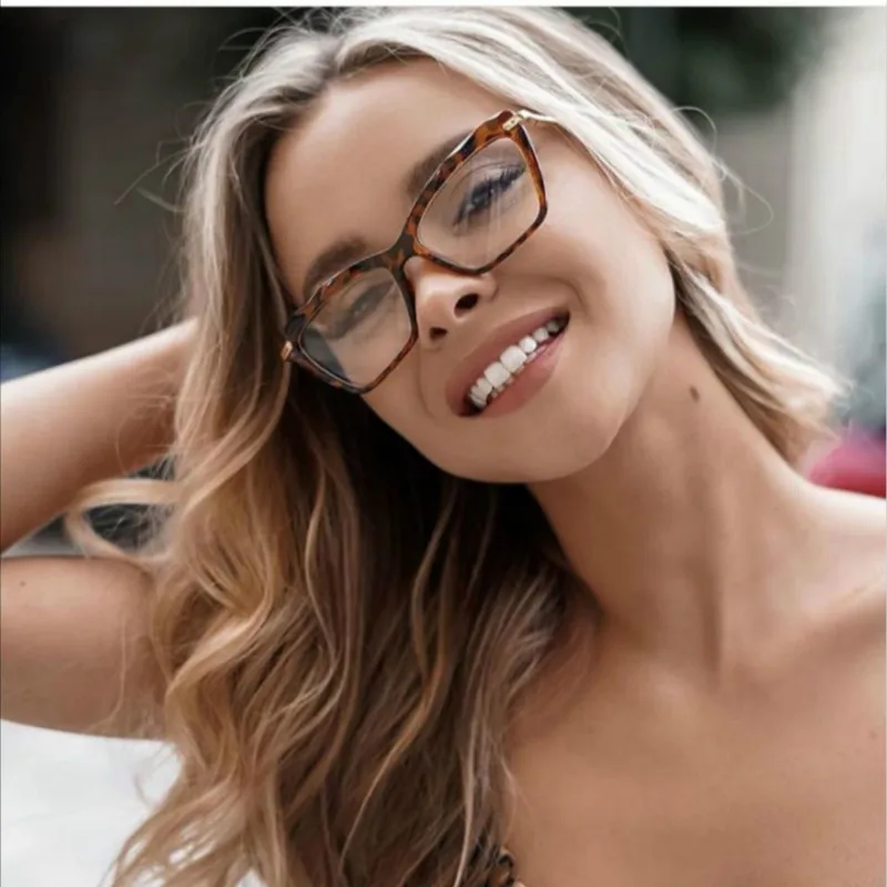 2021оправа для очков кошачий глаз женские трендовые очки в леопардовом стиле