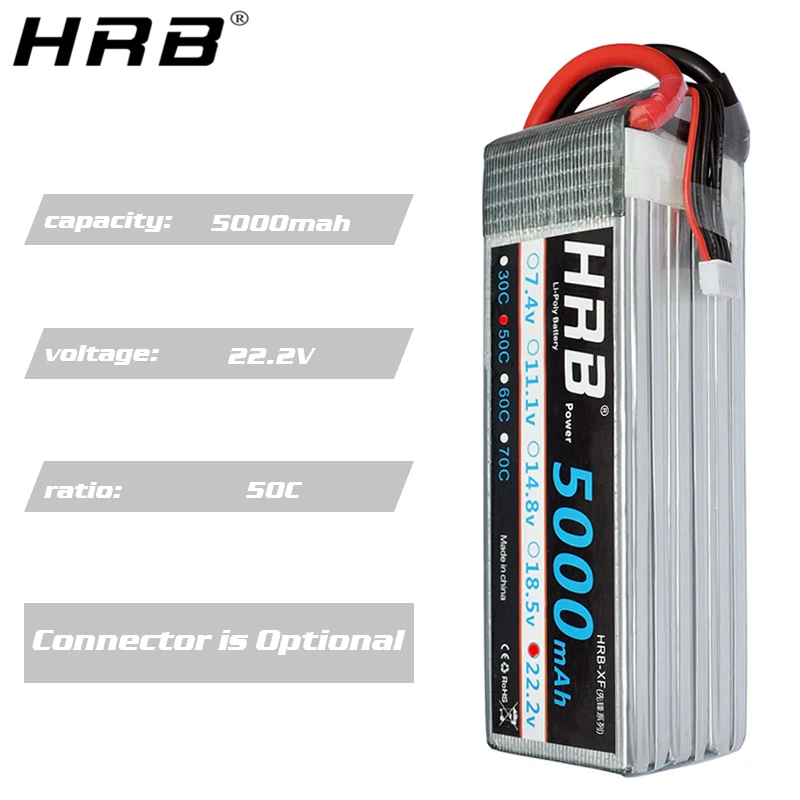 hrb 6s 222 в lipo аккумулятор xt60 2200 мач 1800 2600 мач 3
