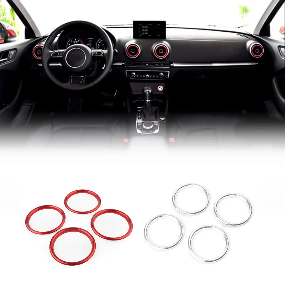 

100% Brand New 4pcs Interior Air Vent Outlet Ring Cover Trim Red/Blue For A3 S3 Q2L 8V 12-19 ISO 9001 Facility