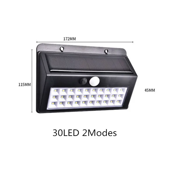 30led 2 modes Солнечная лампа светодиодный настенный солнечный светильник Открытый охранный светильник ing Ночной светильник с датчиком движения детектор для сада задняя дверь шаг - Испускаемый цвет: 30led 2 modes