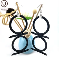 ukebay 2020 new round drop earrings for women geometric jewelry handmade big earrings leather accessories wholesale long earring