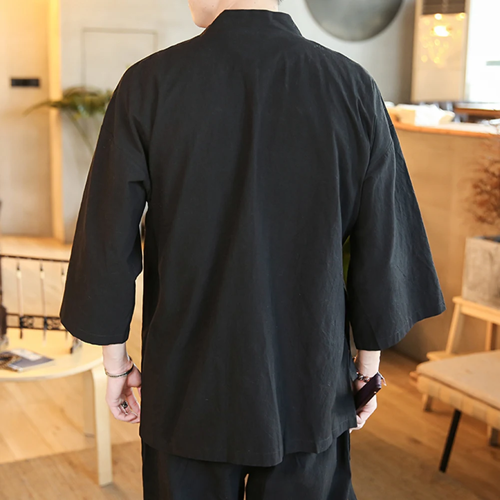 

2021 New Men Japanese Cardigan Vintage Traditional Jacket Summer Loose Outwear Casual Streetwear Kimono Cardigan Cosplay Shirt