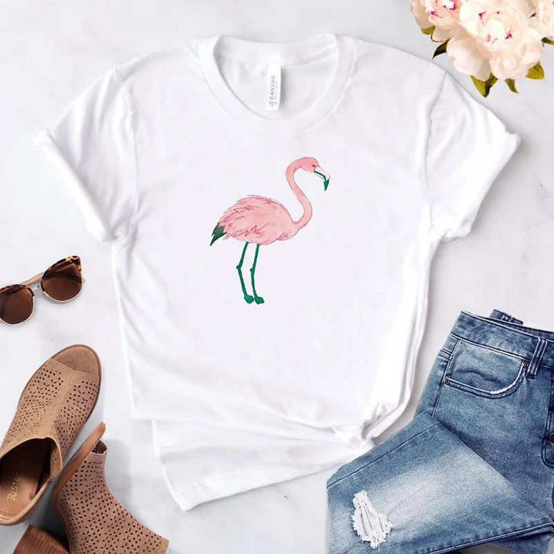 

Animal Flamingo T-shirts Woman Short-sleeve T-shirt Summer Women Y2k Women-clothing Women's Anime Tshirt Tops With Sleeves Crop