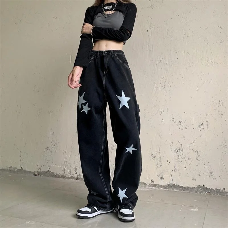 

2021 Biggorange Autumn Women's Ripped Jeans High Waist Loose Straight Pants Wide Leg Pants Women's Jeans Y2k High Street Jeans