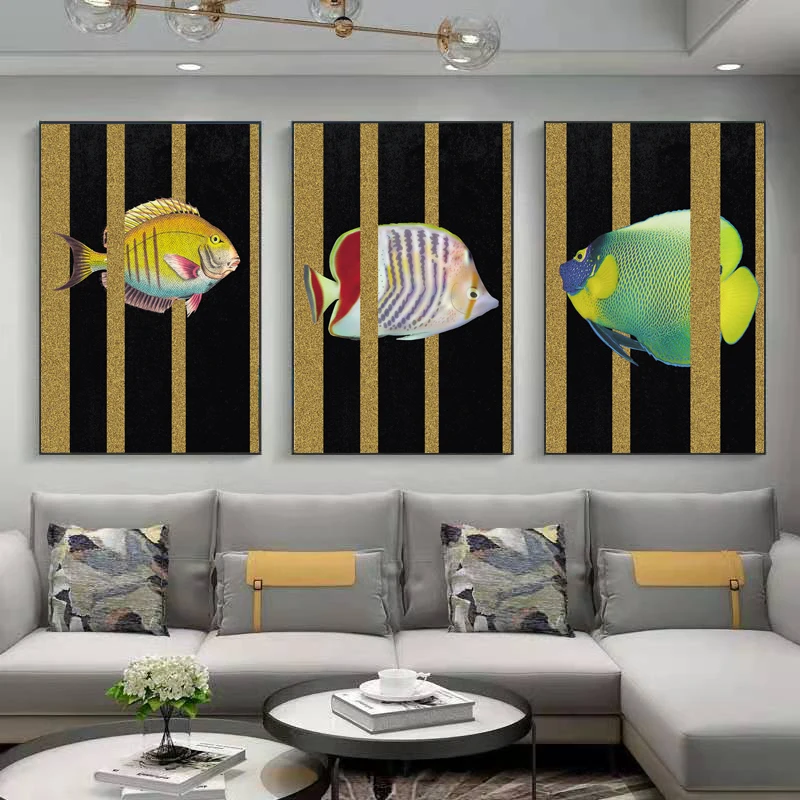 Высококачественная картина маслом Lucky Fish Современное украшение для гостиной