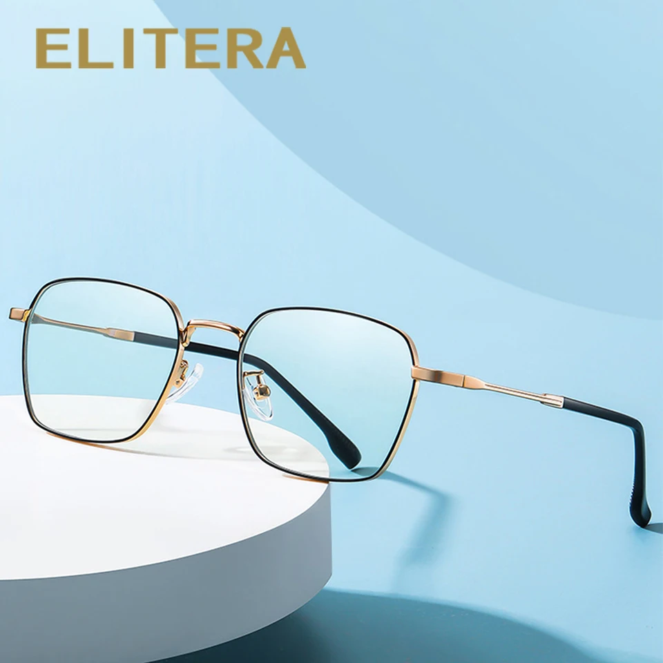 

Классическая оправа для очков с защитой от синего света от ELITERA, брендовые дизайнерские модные квадратные металлические оптические оправы, ...