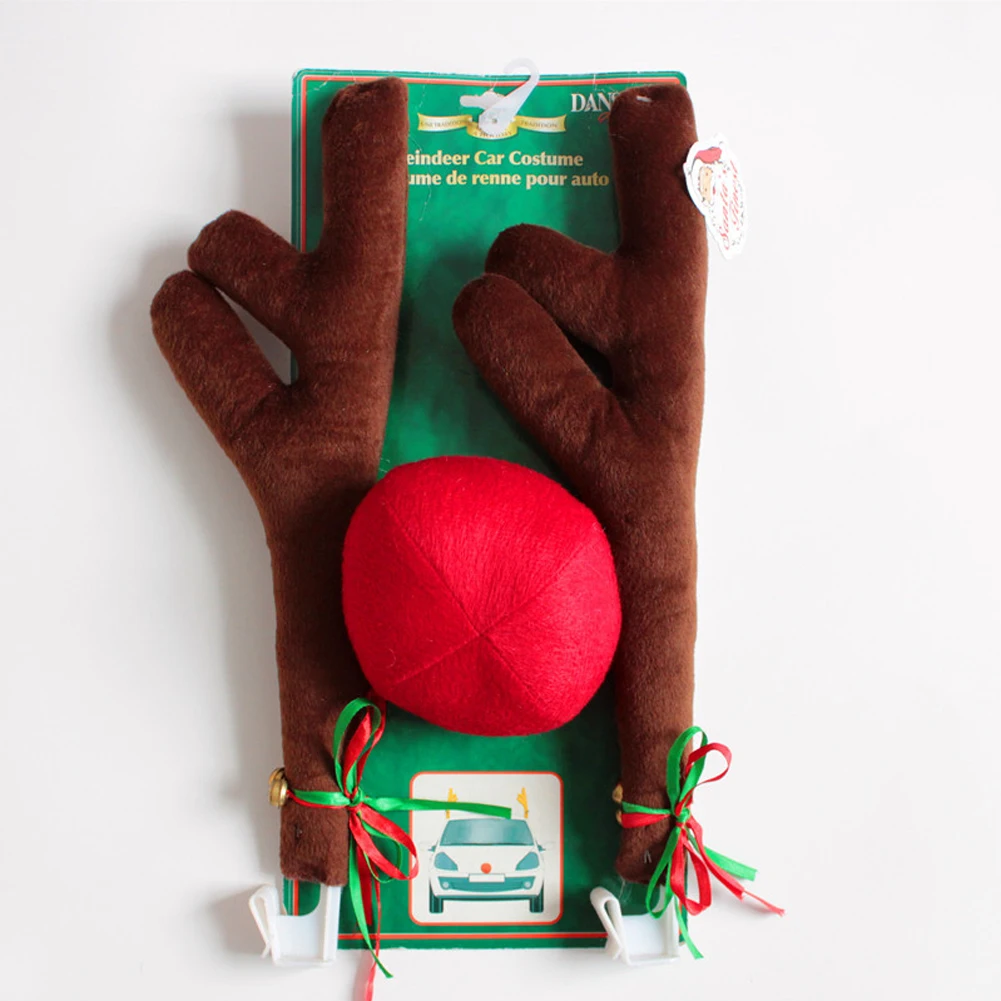 

Antlers Red Nose Rudolph Reindeer Car Truck Costume Christmas Decoration Xmas Elk Vehicle Decoration