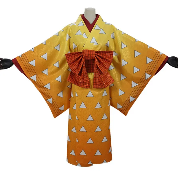 

Demon Slayer Flower street Cosplay Costumes Agatsuma Zenitsu Kimono Full Sets A