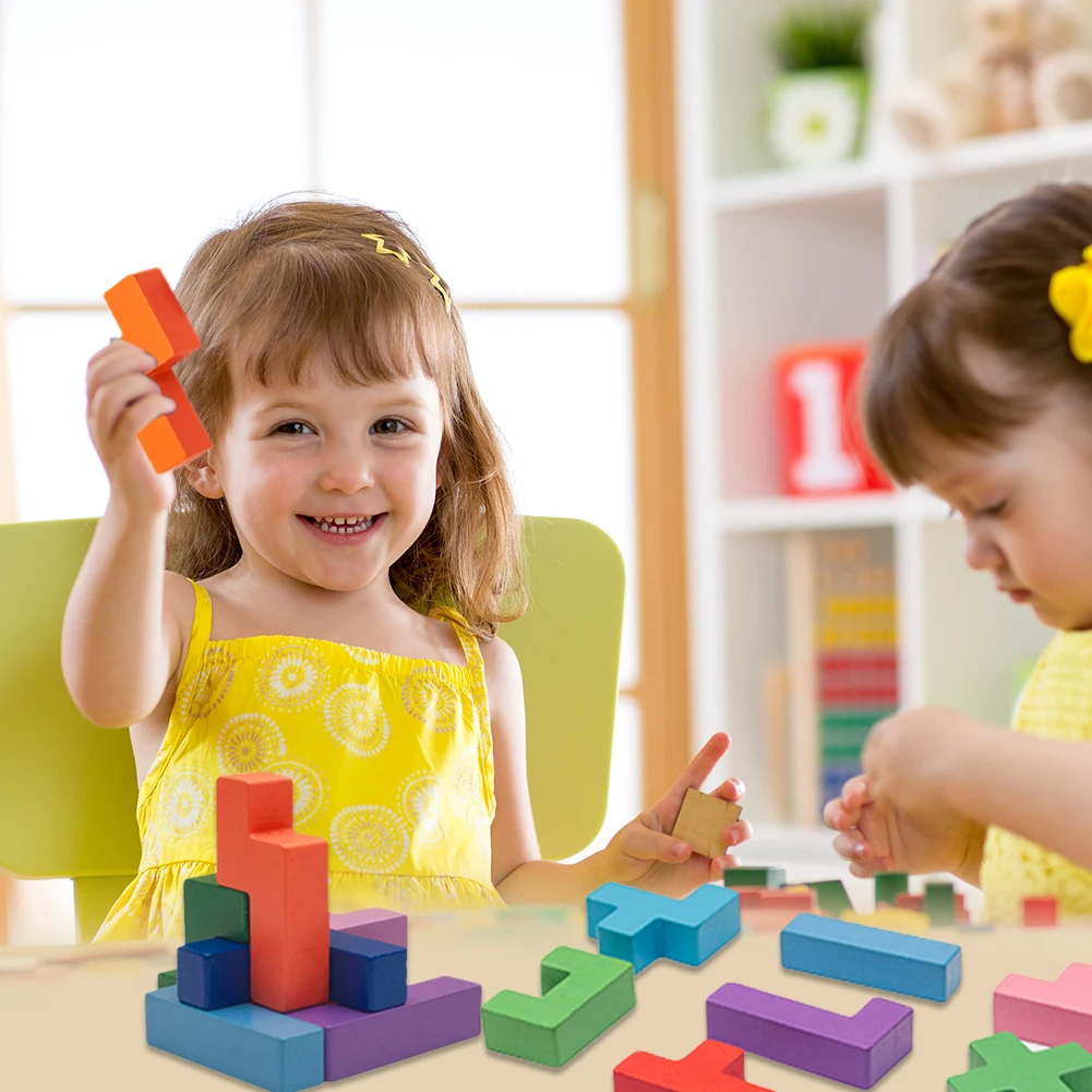 

Baby Wooden Toys Cubic Volume Blocks Early Education Mathematics Geometry 3D Toys Montessori Toys for Kids Children Gifts